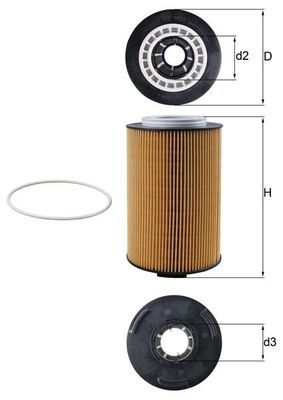 Obrázok Olejový filter MAHLE  OX1028D