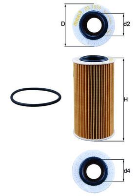 Obrázok Olejový filter MAHLE  OX1076D