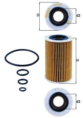 Obrázok Olejový filter MAHLE  OX260D