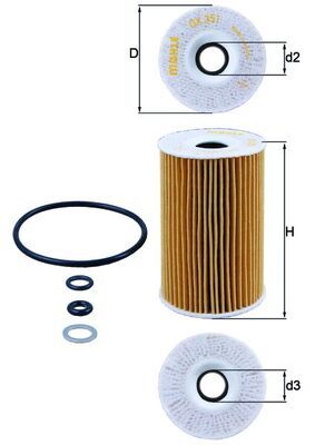 Obrázok Olejový filter MAHLE  OX351D