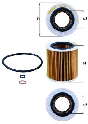 Obrázok Olejový filter MAHLE  OX387D