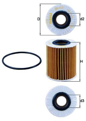 Obrázok Olejový filter MAHLE  OX413D2