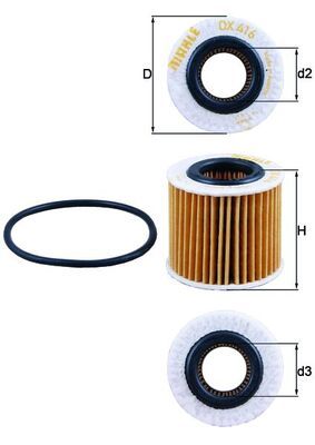 Obrázok Olejový filter MAHLE  OX416D1