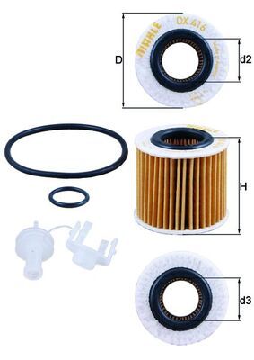 Obrázok Olejový filter MAHLE  OX416D2
