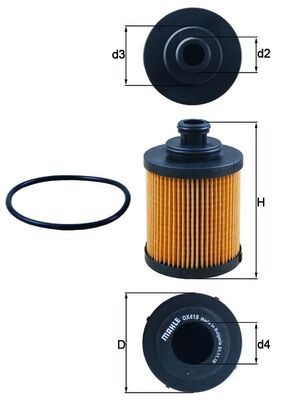 Obrázok Olejový filter MAHLE  OX418D