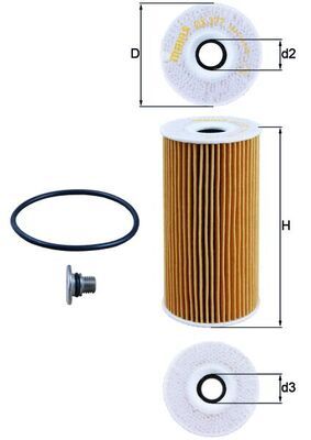 Obrázok Olejový filter MAHLE  OX377D