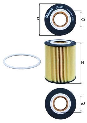 Obrázok Olejový filter MAHLE  OX433D