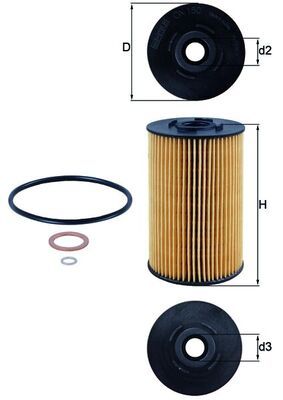 Obrázok Olejový filter MAHLE  OX150D