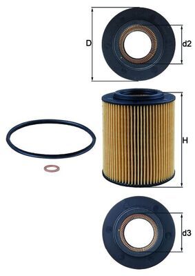 Obrázok Olejový filter MAHLE  OX1541D