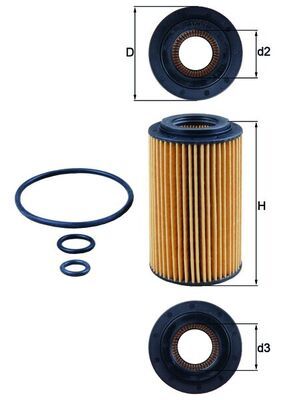 Obrázok Olejový filter MAHLE  OX1537D2