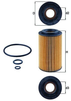 Obrázok Olejový filter MAHLE  OX1537D1