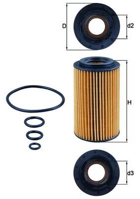 Obrázok Olejový filter MAHLE  OX1537D