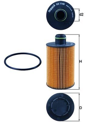 Obrázok Olejový filter MAHLE  OX1145D