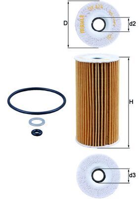 Obrázok Olejový filter MAHLE  OX424D