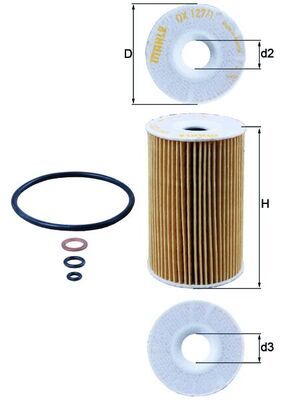 Obrázok Olejový filter MAHLE  OX1271D