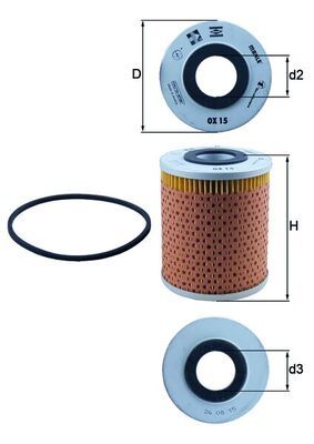 Obrázok Olejový filter MAHLE  OX15D