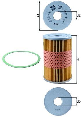 Obrázok Olejový filter MAHLE  OX43D