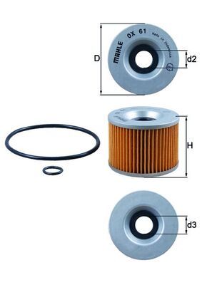 Obrázok Olejový filter MAHLE  OX61D