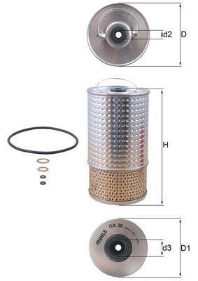 Obrázok Olejový filter MAHLE  OX38D