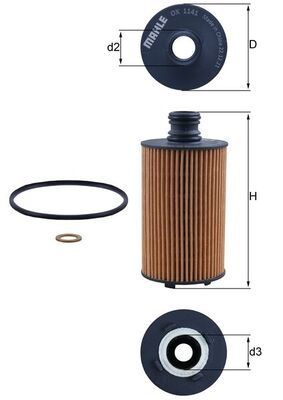 Obrázok Olejový filter MAHLE  OX1141D