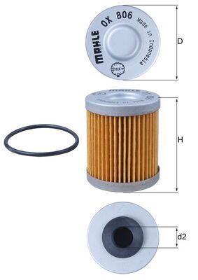 Obrázok Olejový filter MAHLE  OX806D