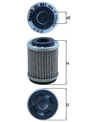 Obrázok Olejový filter MAHLE  OX801