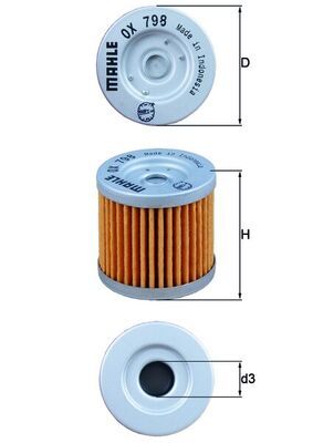 Obrázok Olejový filter MAHLE  OX798