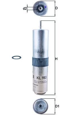 Obrázok Palivový filter MAHLE  KL983D