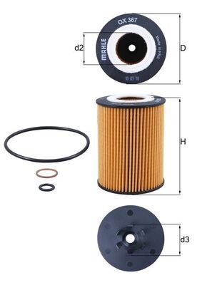 Obrázok Olejový filter MAHLE  OX367D