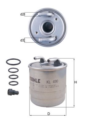 Obrázok Palivový filter MAHLE  KL490D