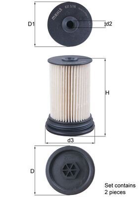 Obrázok Palivový filter MAHLE  KX516S