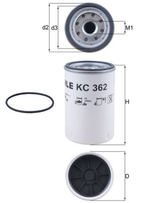 Obrázok Palivový filter MAHLE  KC362D