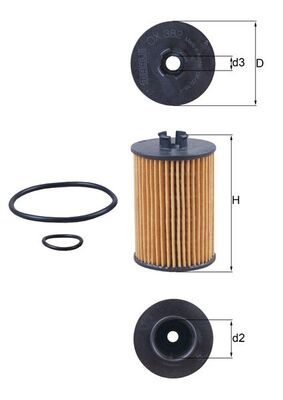 Obrázok Olejový filter MAHLE  OX382D