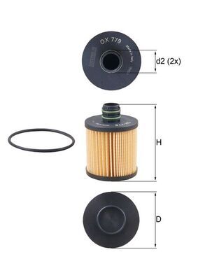 Obrázok Olejový filter MAHLE  OX779D