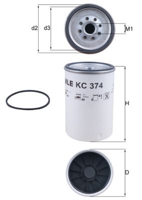Obrázok Palivový filter MAHLE  KC374D