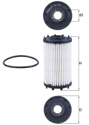 Obrázok Olejový filter MAHLE  OX1184D