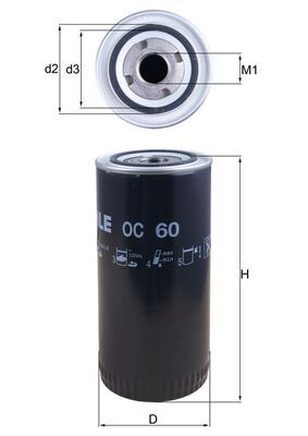 Obrázok Olejový filter MAHLE  OC60