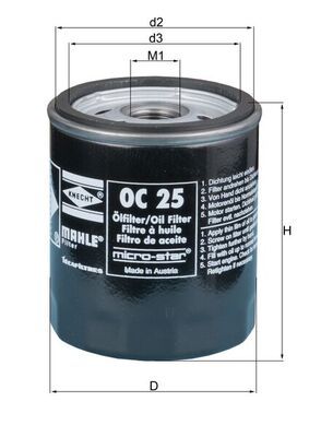 Obrázok Olejový filter MAHLE  OC25