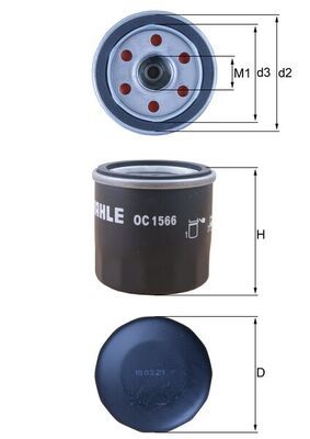 Obrázok Olejový filter MAHLE  OC1566