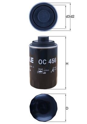 Obrázok Olejový filter MAHLE  OC456