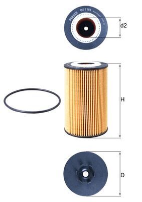 Obrázok Olejový filter MAHLE  OX1161D