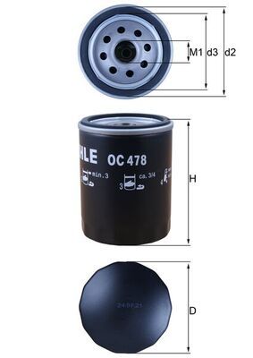 Obrázok Olejový filter MAHLE  OC478