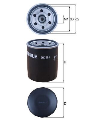 Obrázok Olejový filter MAHLE  OC495