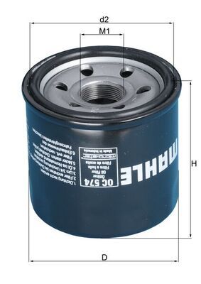 Obrázok Olejový filter MAHLE  OC574