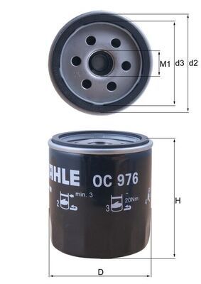 Obrázok Olejový filter MAHLE  OC976