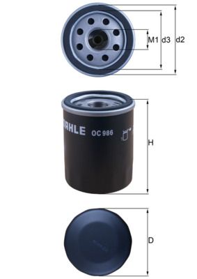 Obrázok Olejový filter MAHLE  OC986