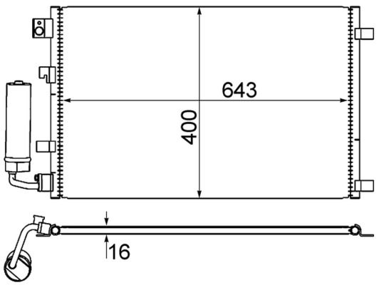Obrázok Kondenzátor klimatizácie MAHLE BEHR AC604001S