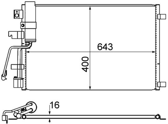 Obrázok Kondenzátor klimatizácie MAHLE BEHR AC607001S