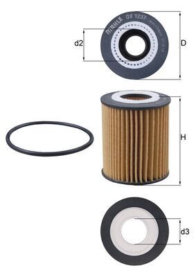 Obrázok Olejový filter MAHLE  OX1237D