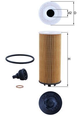 Obrázok Olejový filter MAHLE  OX1238D